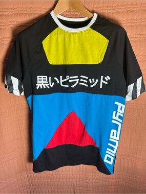 Black Pyramid Colorblock Short Sleeve Shirt - Black Blue Yellow Red